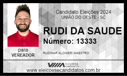 Candidato RUDI DA SAUDE 2024 - UNIÃO DO OESTE - Eleições