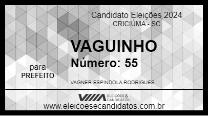 Candidato VAGUINHO 2024 - CRICIÚMA - Eleições