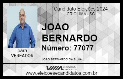 Candidato JOAO BERNARDO 2024 - CRICIÚMA - Eleições