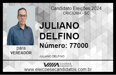 Candidato JULIANO DELFINO 2024 - CRICIÚMA - Eleições