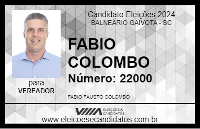 Candidato FABIO COLOMBO 2024 - BALNEÁRIO GAIVOTA - Eleições