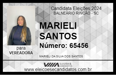 Candidato MARIELI SANTOS 2024 - BALNEÁRIO RINCÃO - Eleições