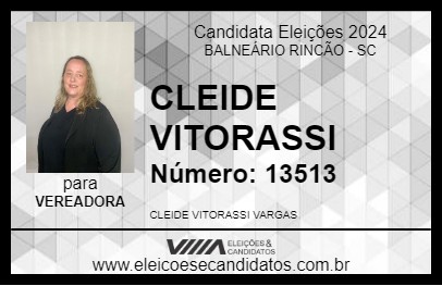 Candidato CLEIDE VITORASSI VARGAS 2024 - BALNEÁRIO RINCÃO - Eleições