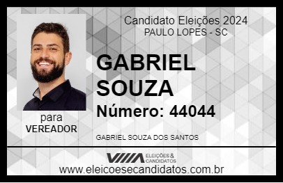 Candidato GABRIEL SOUZA 2024 - PAULO LOPES - Eleições