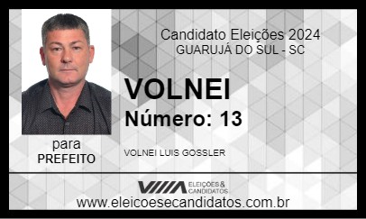 Candidato VOLNEI 2024 - GUARUJÁ DO SUL - Eleições