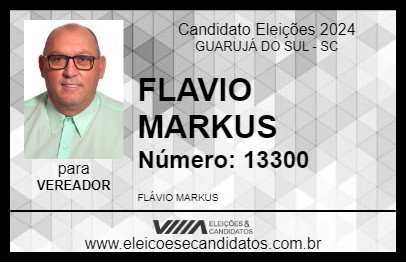 Candidato FLAVIO MARKUS 2024 - GUARUJÁ DO SUL - Eleições