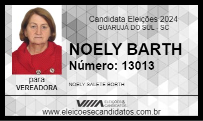 Candidato NOELY  BARTH 2024 - GUARUJÁ DO SUL - Eleições