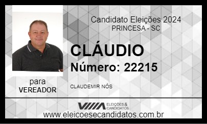 Candidato CLÁUDIO 2024 - PRINCESA - Eleições