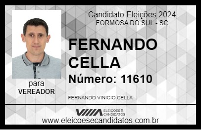 Candidato FERNANDO CELLA 2024 - FORMOSA DO SUL - Eleições