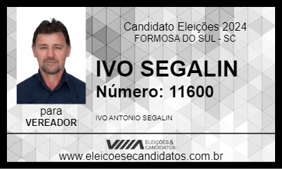 Candidato IVO SEGALIN 2024 - FORMOSA DO SUL - Eleições