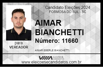 Candidato AIMAR BIANCHETTI 2024 - FORMOSA DO SUL - Eleições