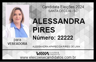 Candidato ALESSANDRA PIRES 2024 - SANTA CECÍLIA - Eleições