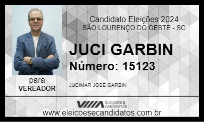 Candidato JUCI GARBIN 2024 - SÃO LOURENÇO DO OESTE - Eleições