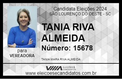 Candidato TANIA RIVA ALMEIDA 2024 - SÃO LOURENÇO DO OESTE - Eleições