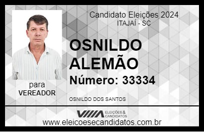 Candidato OSNILDO ALEMÃO 2024 - ITAJAÍ - Eleições