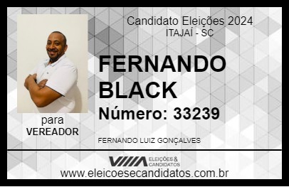 Candidato FERNANDO BLACK 2024 - ITAJAÍ - Eleições