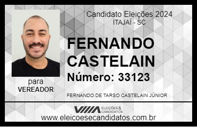 Candidato FERNANDO CASTELAIN 2024 - ITAJAÍ - Eleições