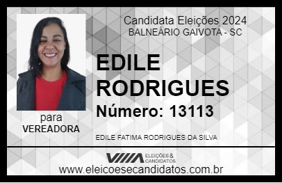 Candidato EDILE RODRIGUES 2024 - BALNEÁRIO GAIVOTA - Eleições