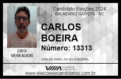 Candidato CARLOS BOEIRA 2024 - BALNEÁRIO GAIVOTA - Eleições