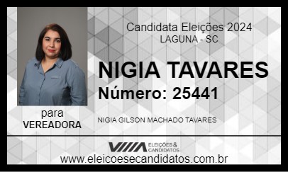 Candidato NIGIA TAVARES 2024 - LAGUNA - Eleições