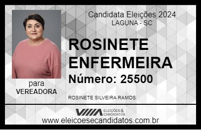 Candidato ROSINETE ENFERMEIRA 2024 - LAGUNA - Eleições