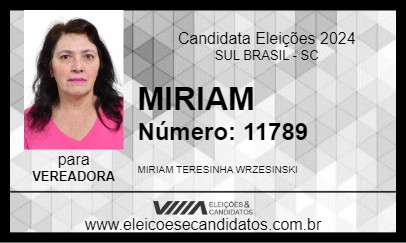 Candidato MIRIAM 2024 - SUL BRASIL - Eleições