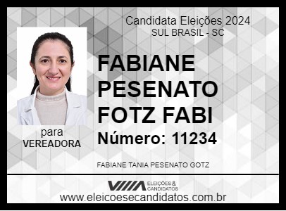 Candidato FABIANE PESENATO GOTZ ¿ FABI 2024 - SUL BRASIL - Eleições