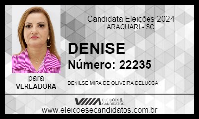 Candidato DENISE 2024 - ARAQUARI - Eleições