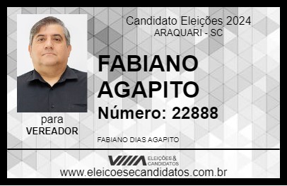 Candidato FABIANO AGAPITO 2024 - ARAQUARI - Eleições