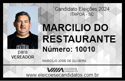 Candidato MARCILIO DO RESTAURANTE 2024 - ITAPOÁ - Eleições