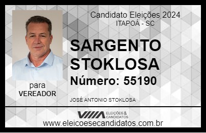 Candidato SARGENTO STOKLOSA 2024 - ITAPOÁ - Eleições