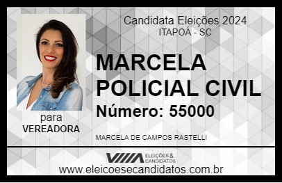 Candidato MARCELA POLICIAL CIVIL 2024 - ITAPOÁ - Eleições