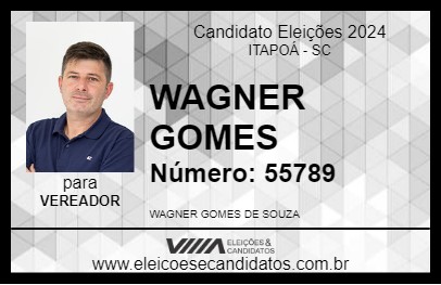 Candidato WAGNER GOMES 2024 - ITAPOÁ - Eleições