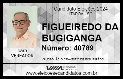 Candidato FIGUEIREDO DA BUGIGANGA 2024 - ITAPOÁ - Eleições