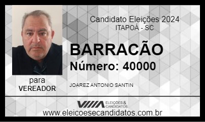 Candidato BARRACÃO 2024 - ITAPOÁ - Eleições