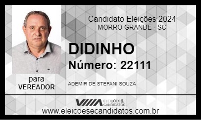 Candidato DIDINHO 2024 - MORRO GRANDE - Eleições