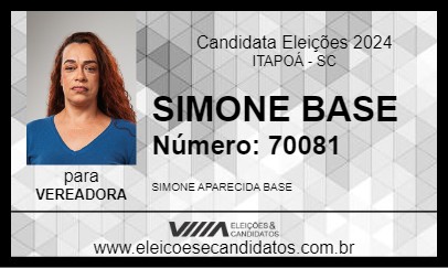 Candidato SIMONE BASE 2024 - ITAPOÁ - Eleições