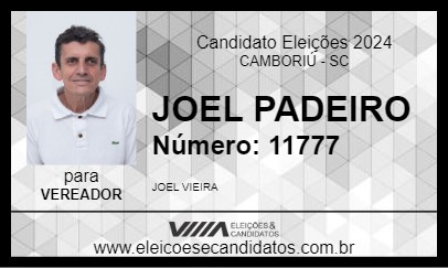 Candidato JOEL PADEIRO 2024 - CAMBORIÚ - Eleições