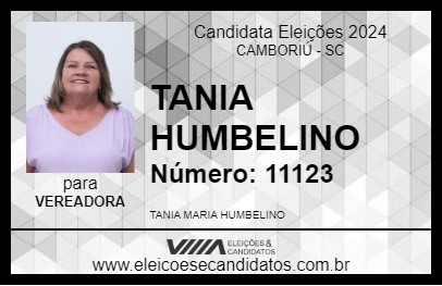 Candidato TANIA HUMBELINO 2024 - CAMBORIÚ - Eleições