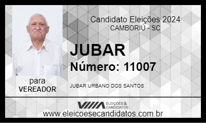 Candidato JUBAR 2024 - CAMBORIÚ - Eleições