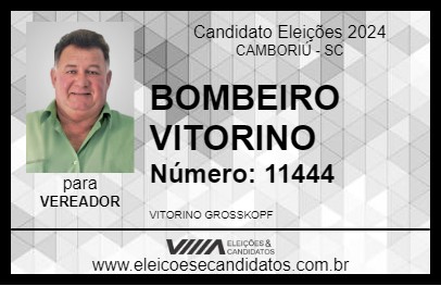 Candidato BOMBEIRO VITORINO 2024 - CAMBORIÚ - Eleições