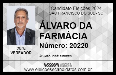 Candidato ÁLVARO DA FARMÁCIA 2024 - SÃO FRANCISCO DO SUL - Eleições