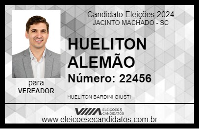 Candidato HUELITON ALEMÃO 2024 - JACINTO MACHADO - Eleições