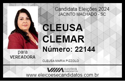 Candidato CLEUSA PIZZOLO 2024 - JACINTO MACHADO - Eleições