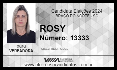 Candidato ROSY 2024 - BRAÇO DO NORTE - Eleições