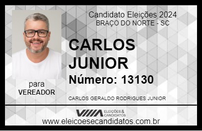 Candidato CARLOS JUNIOR 2024 - BRAÇO DO NORTE - Eleições