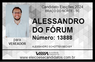 Candidato ALESSANDRO BECKER 2024 - BRAÇO DO NORTE - Eleições