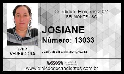 Candidato JOSIANE 2024 - BELMONTE - Eleições