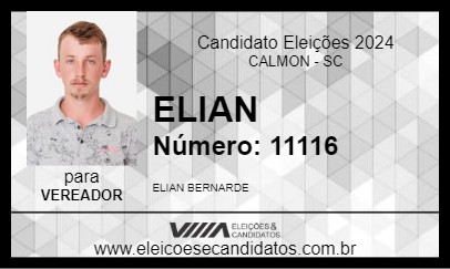 Candidato ELIAN 2024 - CALMON - Eleições