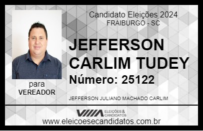 Candidato JEFFERSON CARLIM TUDEY 2024 - FRAIBURGO - Eleições